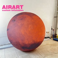 Ballon gonflable de Mars de décoration de planétarium, ballon de planète de décoration suspendue avec éclairage led