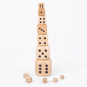 Nhà Máy Bán Buôn Nguyên Liệu Tự Nhiên Bằng Gỗ D6 Xúc Xắc 14Mm Cổ Cán Hội Đồng Quản Trị Trò Chơi Xúc Xắc Với Điểm - Product Image 4