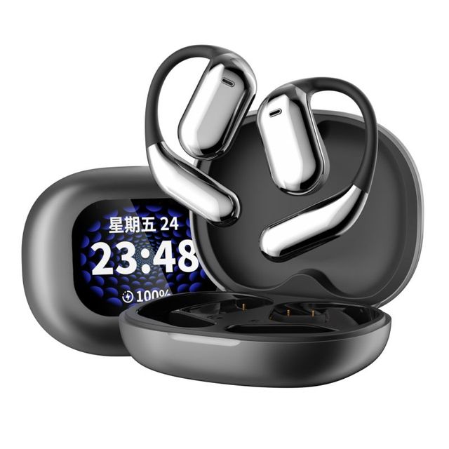 Q16pro Full Color Smart Touch Screen Open Bt Headset V5.4 with APP Control ENC Noise Cancellation Zero Feeling Wearing Long Life