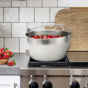 9L Stainless Steel <strong>Preserving</strong> Jam <strong>Pans</strong> 30cm Maslin <strong>Pan</strong> with Hanging Handle for Outdoor Camping Korean Cookware for Jam Cooking - Product Image 6