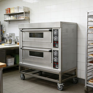 Four électrique <span class=keywords><strong>professionnel</strong></span> de boulangerie à 2 niveaux et 4 plateaux, en acier inoxydable, grande capacité, avec roues mobiles et contrôle de température - Offre Spéciale - Product Image 2