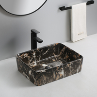 Lavabo de salle de bain en céramique peinte à la main, en marbre de Calcutta, Maroc, pour comptoir de salle de bain