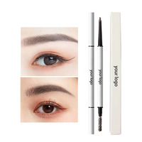 Lápiz Delineador de Cejas Blanco Personalizable 2026 con Punta Ultrafina Retráctil y Cepillo Espiral Separado para Cejas Naturales Precisas