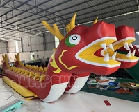 Bateau dragon à deux têtes 18 places, bateau gonflable géant à double voie, bateau banane dragon