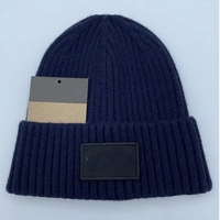 Chapeaux d'hiver unisexes avec broderie 3D et logo personnalisé, chapeaux tricotés chauds à rayures verticales épaissies, résistants au froid, chapeau d'hiver tendance