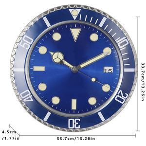 Horloge murale créative de luxe 34cm horloge murale moderne en métal Design Art maison grande horloge de décoration de chambre à coucher <span class=keywords><strong>luminescente</strong></span> numérique - Product Image 3