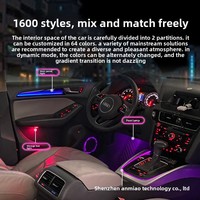 Luz Ambiental Universal RGBIC Symphony para Auto, Tira LED Acrílica con Efecto de Agua Fluida, Lámpara de Atmósfera para Audi Q5 2009-2016, Control por Aplicación, 5V