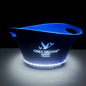 Sang trọng màu xanh lá cây LED thắp sáng nhựa xô rượu vang với hình dạng hình chữ nhật 12L <span class=keywords><strong>Ice</strong></span> Cooler cho câu lạc bộ đêm bên thanh - Product Image 3