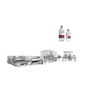 Almanya GEMU vana ile otomatik cam şişe IV çözüm yıkama steril dolum ve kapatma makinesi üretim hattı