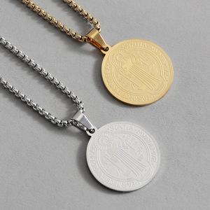 Collana con Ciondolo a Croce in Acciaio Inossidabile Stile Vintage e Trendy, Collana da Sacerdote in Stile Buddista per Figli con Forma a Farfalla - Product Image 4