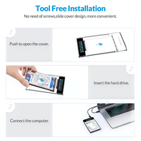 SHUOLE Box Esterno Trasparente in Plastica per HDD da 2.5 pollici, da SATA a USB 3.1 Type-C, con Display LCD Intelligente