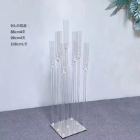 Candélabres modernes en cristal transparent pour mariage, grands centres de table en acrylique pour décorations de table