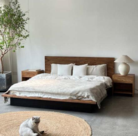 AJJ-Q392 Neues Chinesisches Designer-Doppelbett aus Umweltfreundlichem Massivholz mit Anpassbarer Farbe und 1 Jahr Garantie