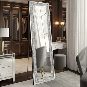 <span class=keywords><strong>Specchio</strong></span> <span class=keywords><strong>da</strong></span> <span class=keywords><strong>Terra</strong></span> Moderno Grande Personalizzabile in Colore e Dimensioni con Design Artistico in Cristallo Diamantato - Product Image 2