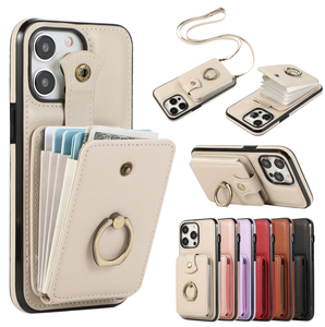Étui de luxe en cuir avec lanière bandoulière et porte-cartes pour iPhone 17, compatible iPhone 7, 15, 16 Pro Max - Product Image 6