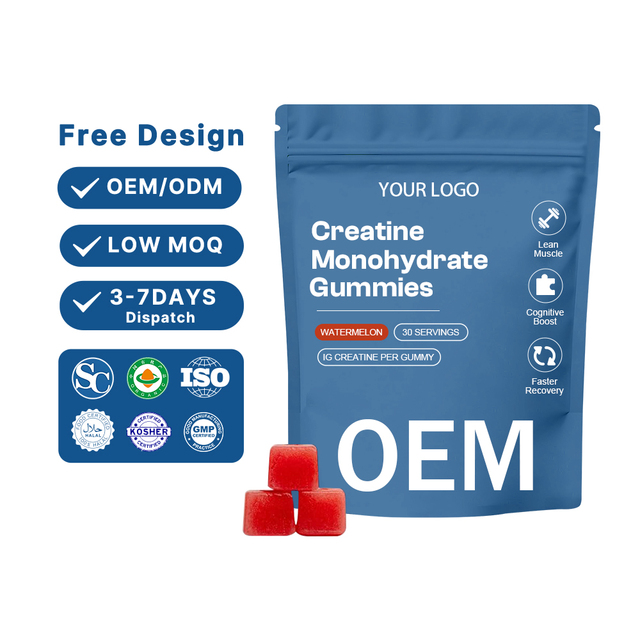 Private Label Pre Workout Supplement Creatine Monohydrate Energy Gummy Creatine Gummies for Muscle Growth Pills