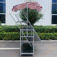 Chariot à fleurs danois à quatre roues avec étagères réglables, chariot à plantes OEM pour serre, pépinière et usage agricole