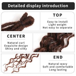 Extensions de dreadlocks synthétiques à double extrémité de 24 pouces, 5 brins, style hippie pour femmes - Product Image 4