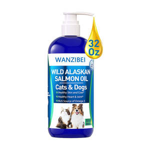 שמן סלמון אלסקי בר טהור לכלבים וחתולים תומך בתפקוד מפרקי חיסון לב בריאות אומגה 3 תוסף מזון נוזלי לחיות מחמד - Product Image 1