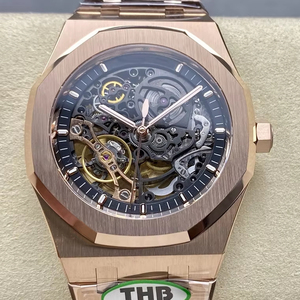 Reloj Mecánico de Buceo de Lujo, Super Calidad, Resistente al Agua, 41mm, Fábrica THB, Movimiento 3132, 15407, Audemars, Oro Rosa, Esqueleto - Product Image 1