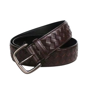 Cinturón de Cuero Genuino de 4 cm de Ancho, Piel de Vaca con Patrón Geométrico, Hebilla Rectangular, Cinturón Casual para Hombre, 105 cm, 110 cm, 115 cm, 120 cm, 125 cm - Product Image 5