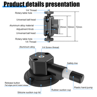 Kit complet d'accessoires pour support à ventouse, bras magique réglable à 360°, pince pour téléphone, pour la prise de vue automobile, DSLR et caméra d'action