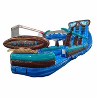 Tobogán Acuático Inflable de PVC para Uso Comercial, de 22 pies, Doble Carril, Modelo South Beach