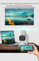 Proyektor Fashion Terbaru Dengan 360 °   Statif Rotasi Otomatis Keystone Fokus Digital 5000Lumen Android14 untuk Pertandingan Sepak Bola Home Theater
