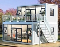 Maison conteneur en acier personnalisable à deux étages avec deux chambres à coucher, conception de maison conteneur détachable pour villas et centres commerciaux