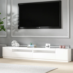 Decoración del hogar Color blanco Muebles de sala de estar Alto brillo UV MDF Soporte de <span class=keywords><strong>TV</strong></span> de madera Unidades de mesa - Product Image 2