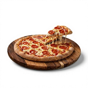 Plateau à steak en bois personnalisé AZ ENTERPRISES AZE-01, plateau rond pour servir la pizza avec poignée, passe au lave-vaisselle pour la cuisine - Product Image 5