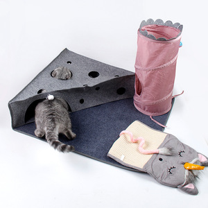 Directo de fábrica, juguete para rascar gatos, queso, túnel plegable, nido de gato, suministros de movimiento interactivo para mascotas, cama para mascotas, taladro, barril de juguete - Product Image 4