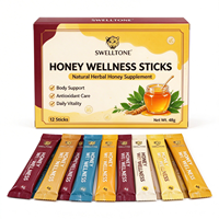 Emballage personnalisé vide en sachet stick avec boîte de présentation pour miel, compléments alimentaires, boissons énergisantes, emballage de gelée
