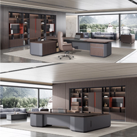 Ensemble de bureau de direction moderne, mobilier en panneaux de bois pour directeurs, PDG, table de bureau, poste de travail de bureau, mobilier de bureau