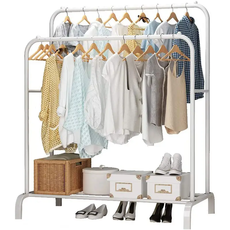 43.3 Inches Customized Clothing Rack For Hanging Clothes  Black Large Storage Space Storage Racks For Clothing Warehouse