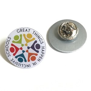 독점 디자인 에폭시 코팅 실버 로고 맞춤형 자석 승화 금속 블랭크 라펠 핀 - Product Image 3