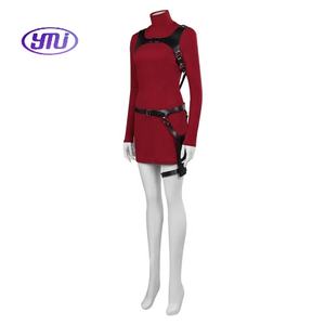 ชุดเดรสคอสเพลย์4 <span class=keywords><strong>Ada</strong></span> Wong สำหรับผู้หญิง, ชุดเดรสแบบมีเข็มขัดชุดออกงานคาร์นิวัลแฟนตาซีสำหรับผู้ใหญ่ผู้หญิงเด็กผู้หญิง - Product Image 2