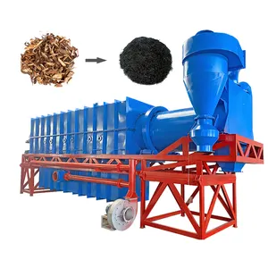 Máquina de fabricación de carbón vegetal, carbonizador de serrín de madera, biochar