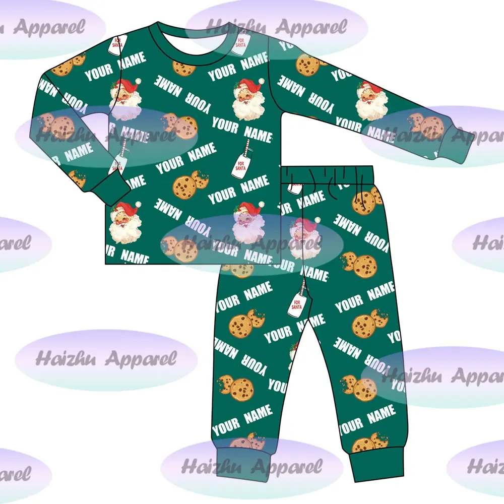 Bc1-9 Custom Name OEM Children's Christmas Outfit Service Long Sleeve Children Set Family Christmas Kids pajamas