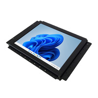 Moniteurs LCD à support de boîtier métallique de 15 pouces, ports DVI HMI VGA, écrans tactiles USB avec bouton de commande OSD
