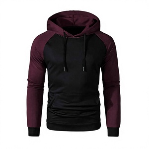 Sudadera con Capucha para Hombre, Corte Ajustado, Color Sólido, Manga Raglán, Tejido de Poliéster, Estilo Casual para Otoño, con Bolsillos - Product Image 1