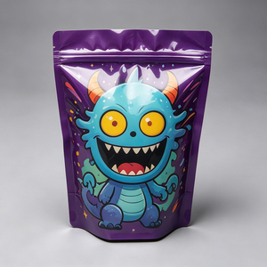 Bolsas de Mylar Impresas Personalizadas con Diseño de Monstruos de Dibujos Animados, Bolsas con Cierre Reutilizables para Envasado de Alimentos - Product Image 4