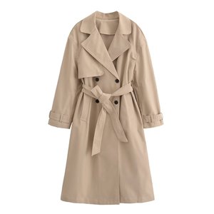 <span class=keywords><strong>Trench</strong></span> Elegante e alla Moda Autunno Inverno a Doppio Petto con Cintura Vintage a Maniche Lunghe con Tasche Capospalla Femminile Chic - Product Image 2