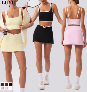 LUYU Nouvelle Collection Ensemble de Sport Femme Color Block avec Taille Croisée et Bretelles Doubles pour Tennis, Pickleball et Padel - Product Image 1