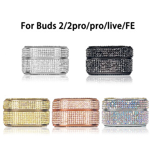 Étui Cylindrique Scintillant en Gros pour Samsung Galaxy Buds 3 3Pro 2 2Pro Pro Live FE, Coque PC+Zircon - Product Image 4