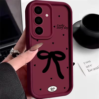 Coque de protection souple antichoc noire en forme de nœud BAILI pour Samsung Galaxy A16 A15 A55 A56 S25 Plus S24 FE S23 Ultra