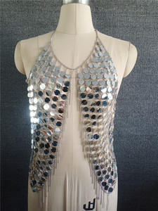 Peeqi Sexy Summer Sleeveless Halter <strong>Tops</strong> for Women Irregular <strong>Sequined</strong> Beach Bikini Bra <strong>Tops</strong> Women Nightclub Backless <strong>tank</strong> <strong>Tops</strong> - Product Image 4