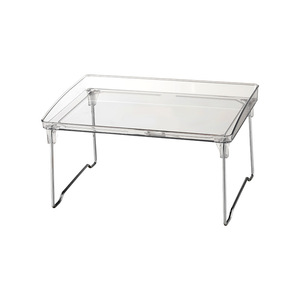 Estante de almacenamiento plegable transparente minimalista, organizador multiusos rectangular para escritorio, cama, cocina, apilable - Product Image 5