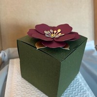 Boîtes à dragées vertes en carton texturé de qualité supérieure pour événements spéciaux avec décor floral Brad, idéales pour cupcakes, cadeaux de mariage, boîte en papier