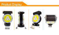 Balise solaire haute visibilité, portée 800 m, avec clignotement synchrone pour zone de travail, matériau PC ABS, protection IP66, écran LED